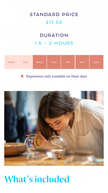 Woman smelling something inside jar
