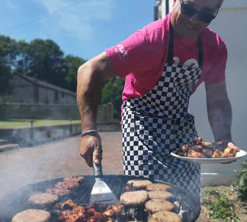 Man barbecuing