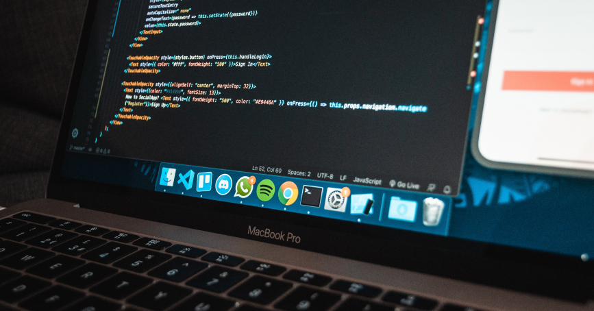 code on laptop screen