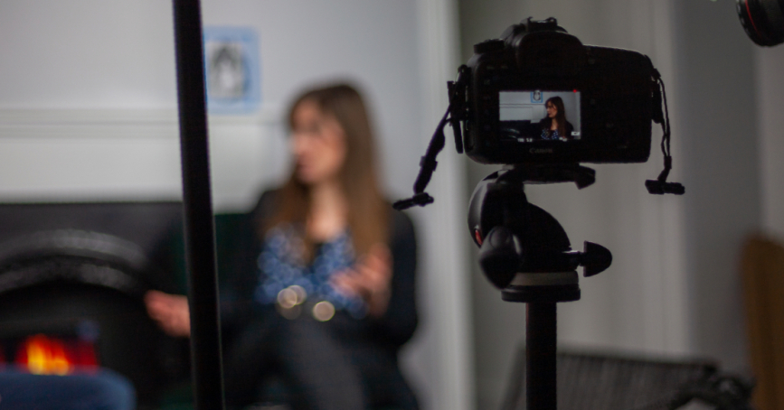 Women behind camera