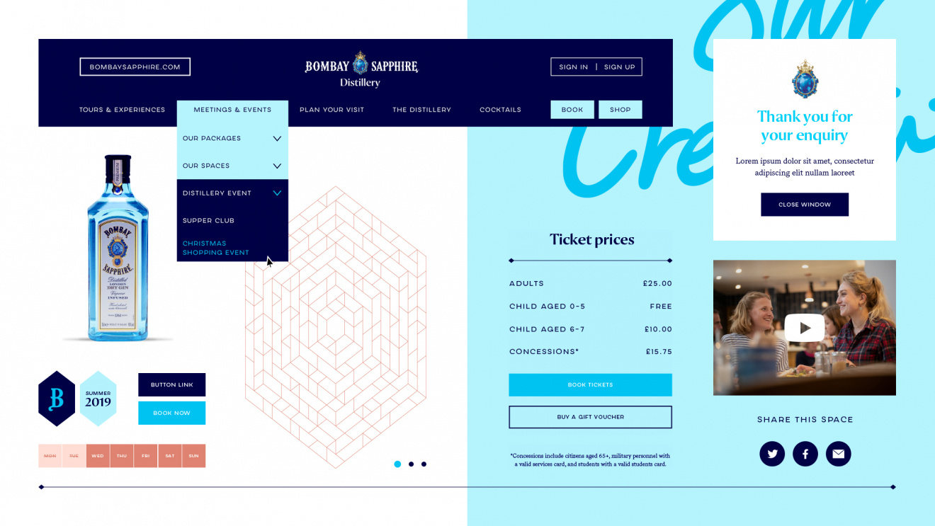 Bombay Sapphire Distillery website