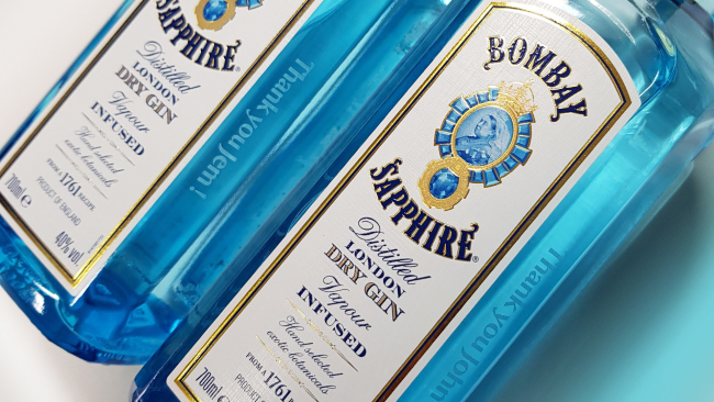 Bombay Sapphire bottles